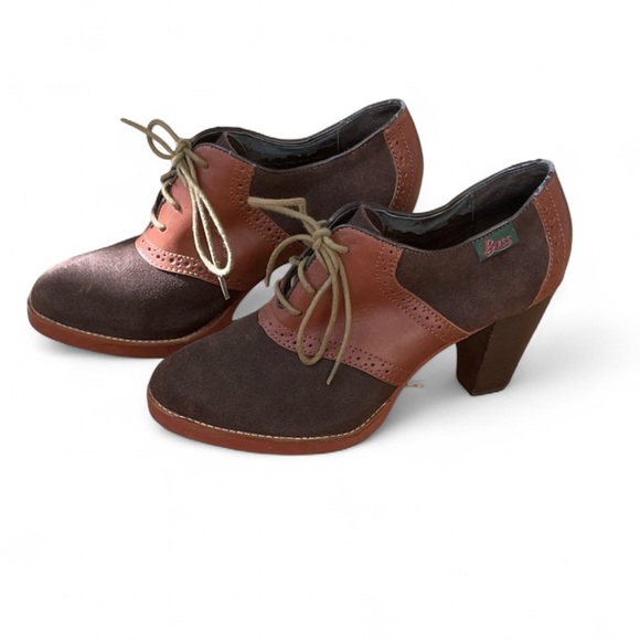 |Bass| Brown Suede & Leather Oxford Booties in Woman’s 8.5M - Picture 1 of 9